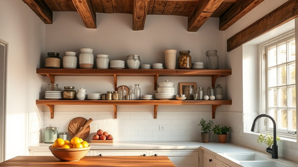 maximize space with open shelves