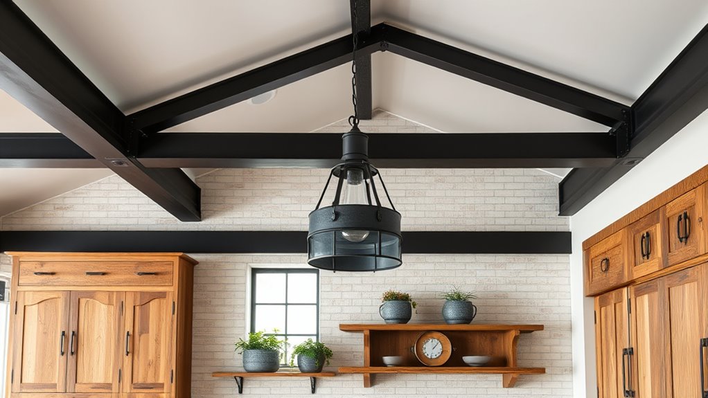 metal accents enhance farmhouse style