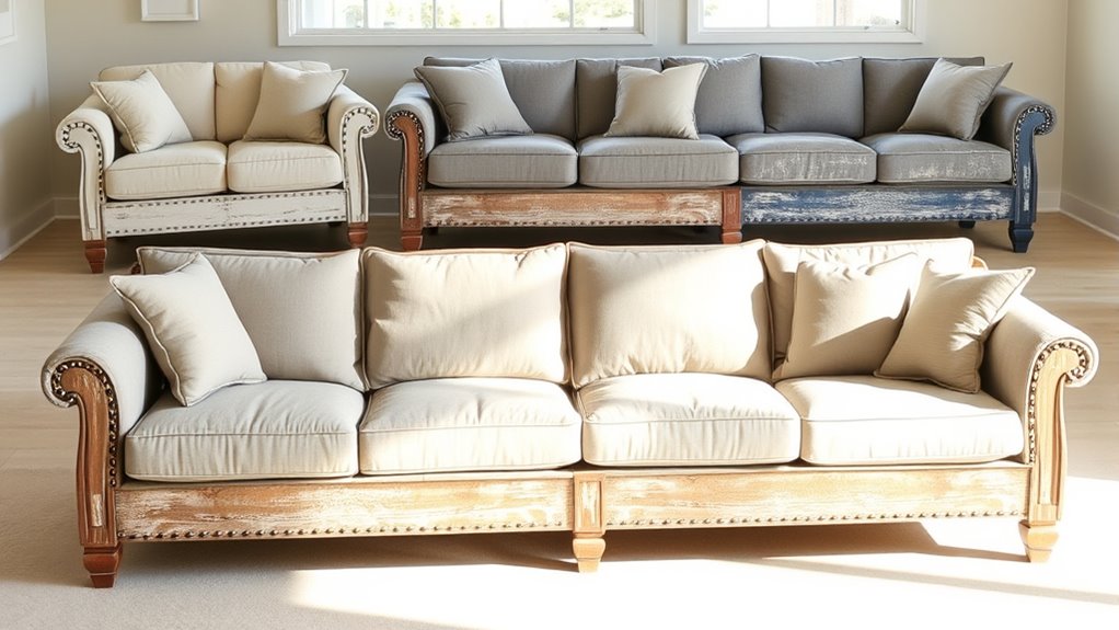 rustic distressed wooden sofa