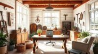 rustic farmhouse office decor