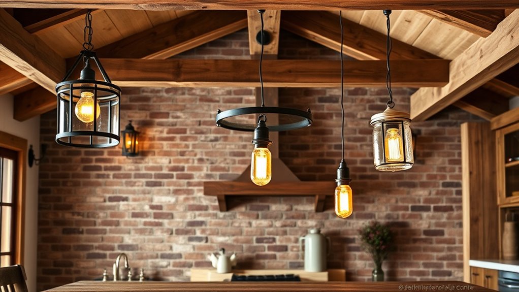 rustic modern warm lighting