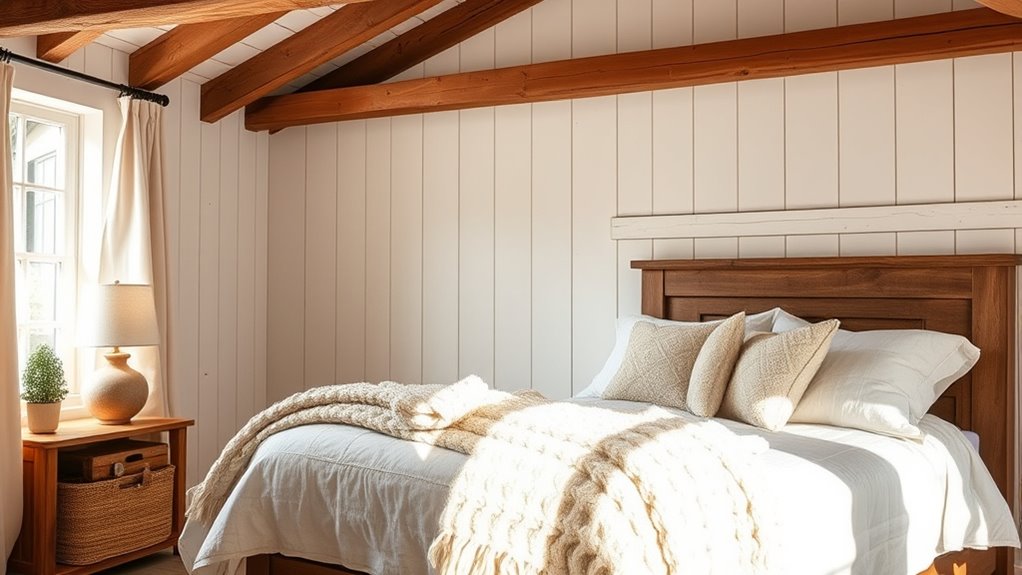 rustic natural bedroom materials