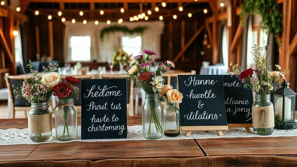 rustic personalized wedding signage
