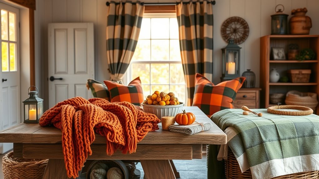 rustic textiles and cozy layers