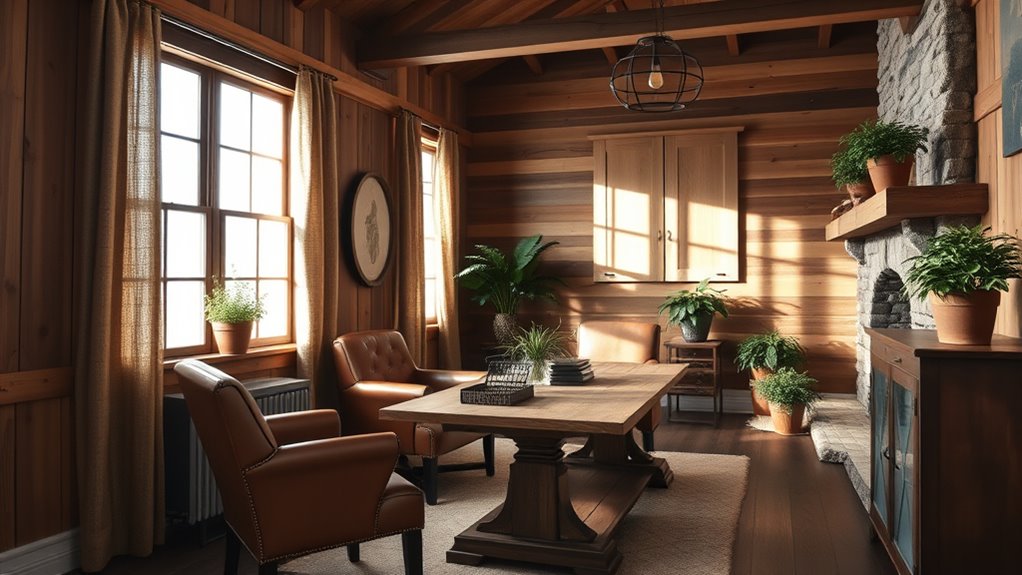 rustic textures and reclaimed materials