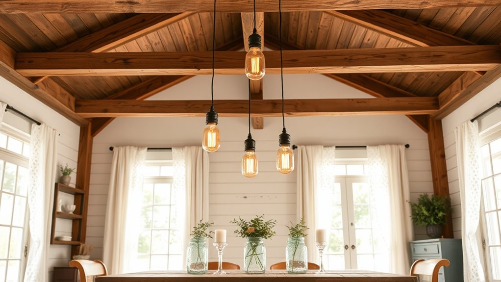 rustic vintage lighting accents