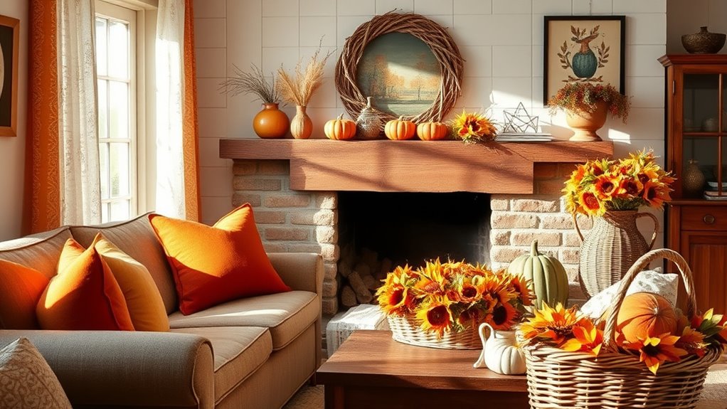 seasonal decor enhances farmhouse charm