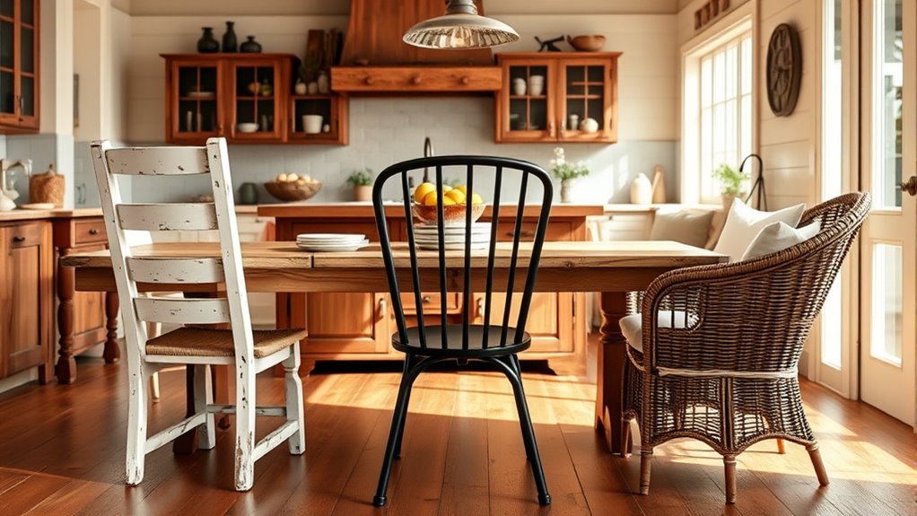 variety of farmhouse chair styles