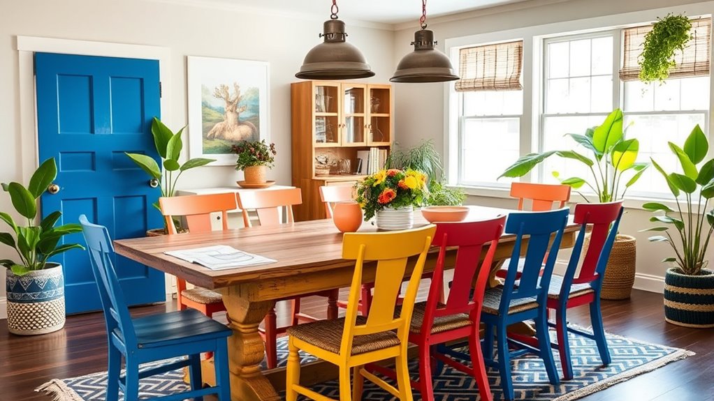 vibrant farmhouse interior accents