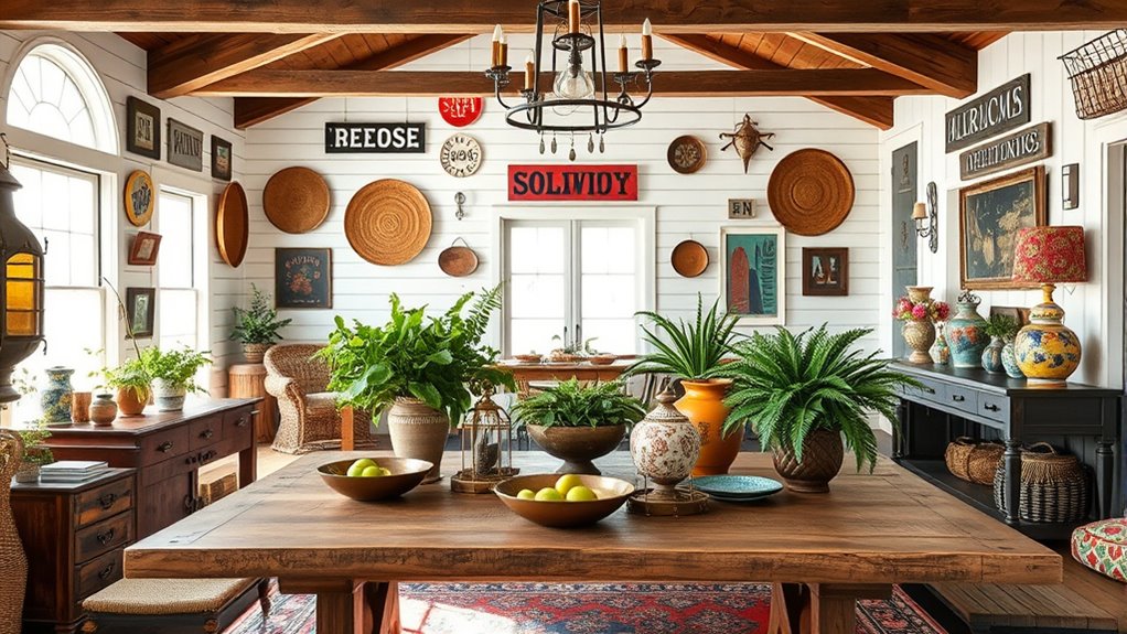 vibrant rustic accessory layering