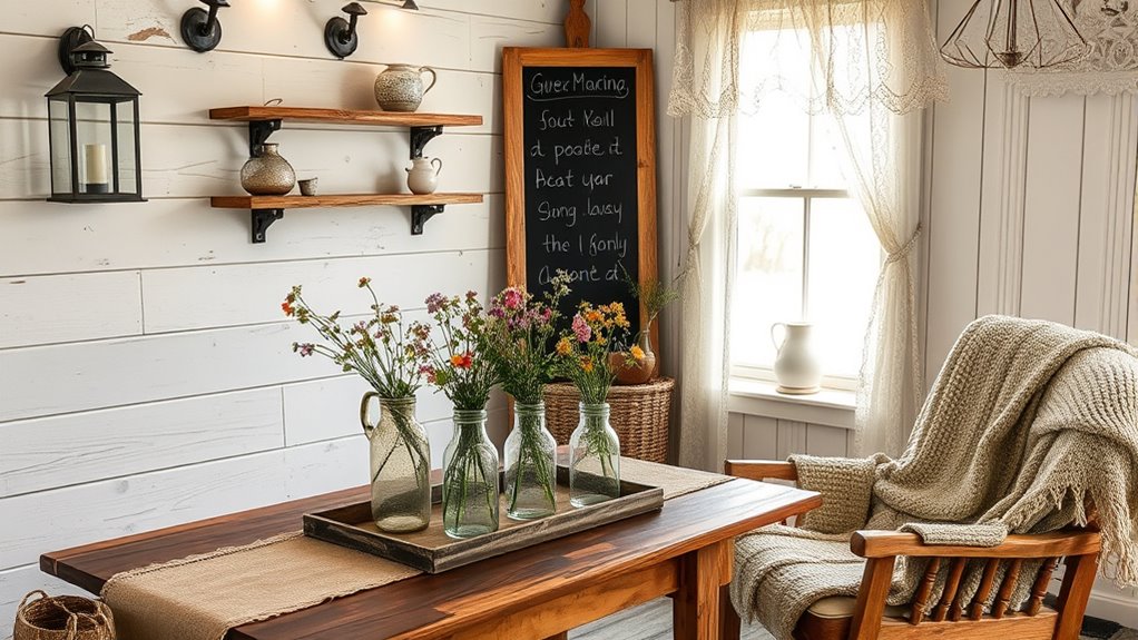 vintage accessories enhance farmhouse decor
