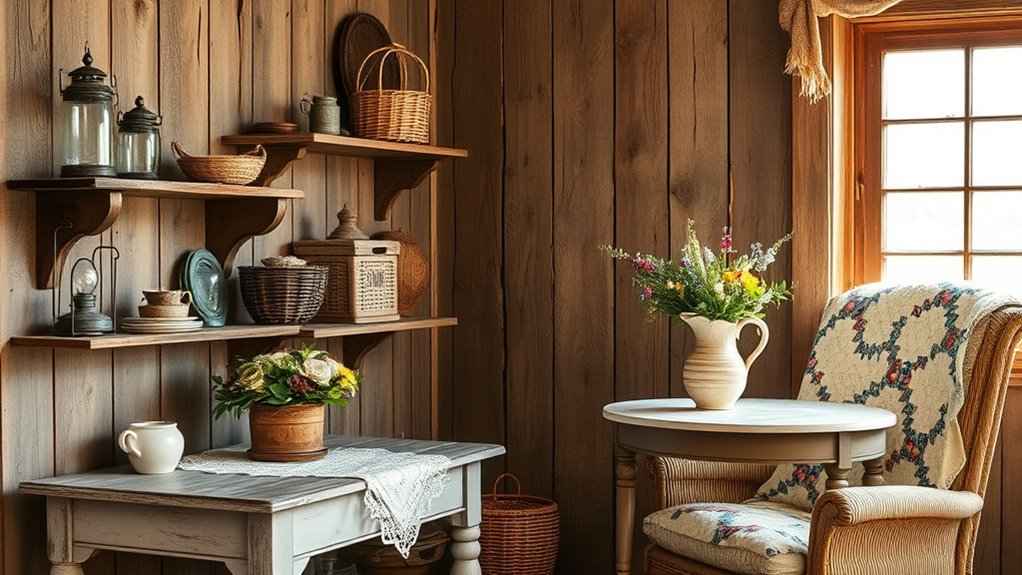 vintage inspired rustic accents