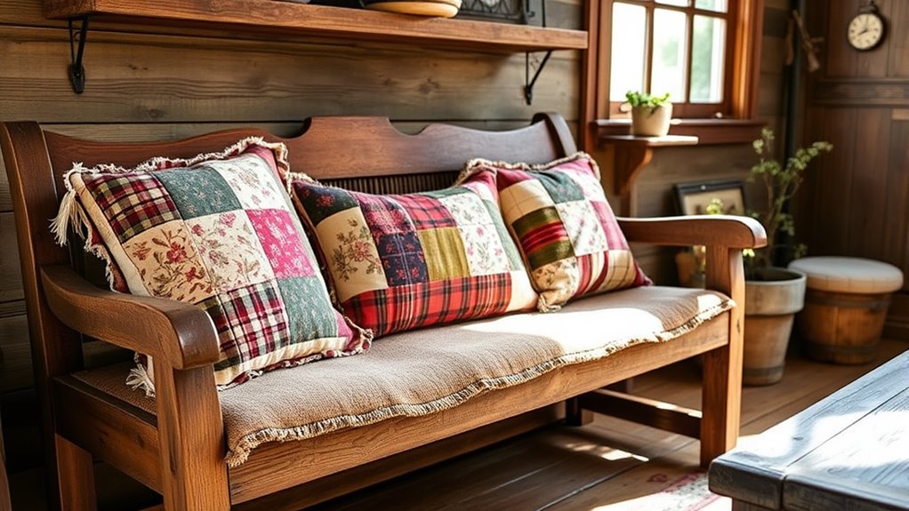 vintage textile rustic accents