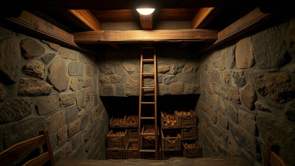 constructing kitchen root cellar
