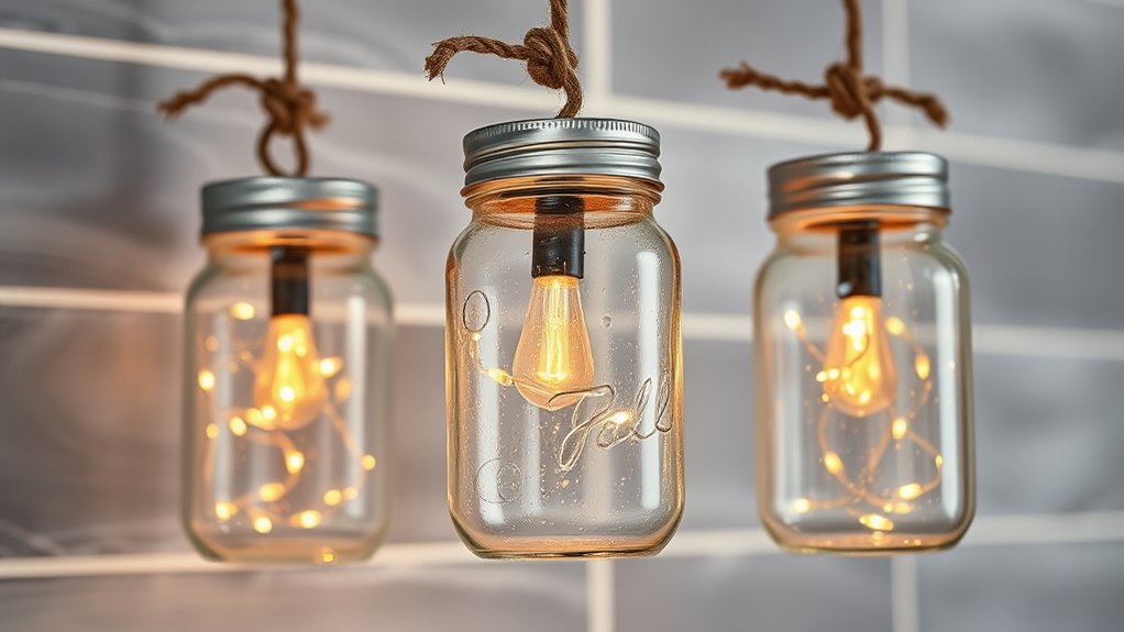 diy mason jar bathroom lights