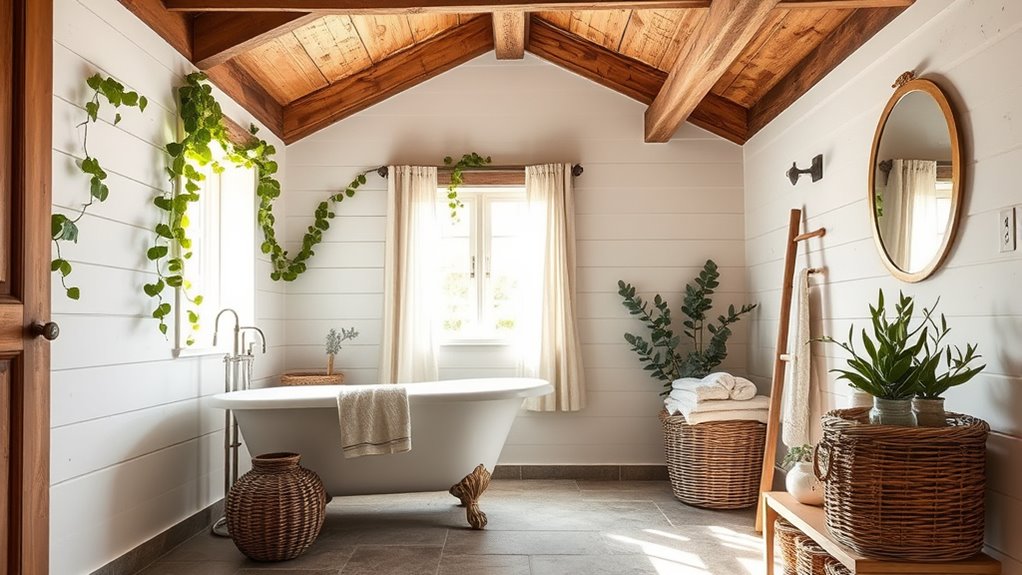 farmhouse bathroom natural decor