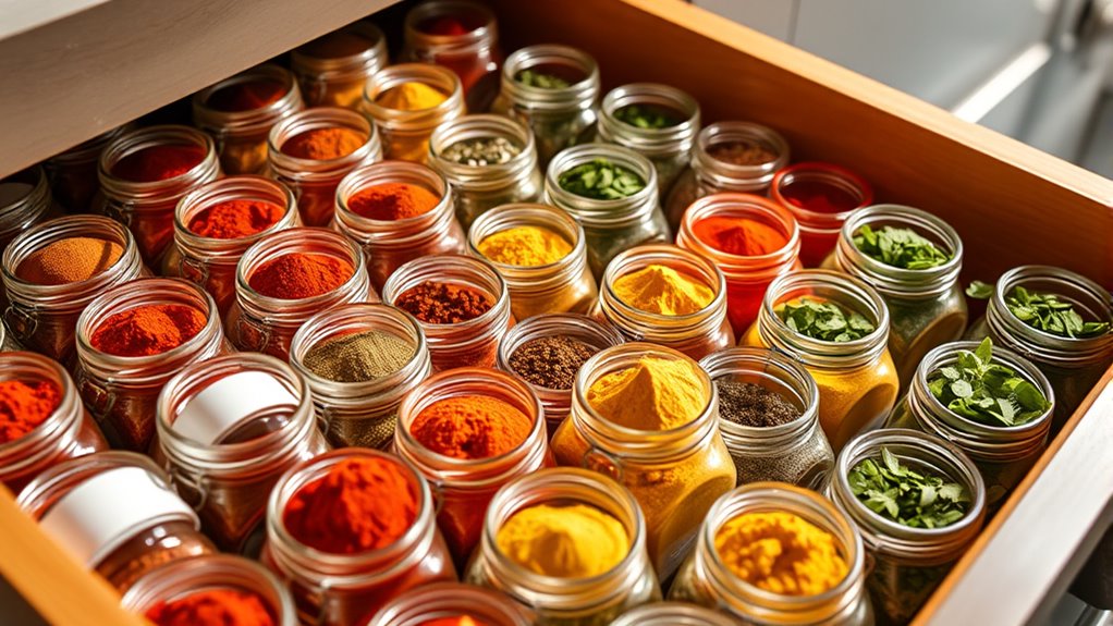 organized labeled spice collection