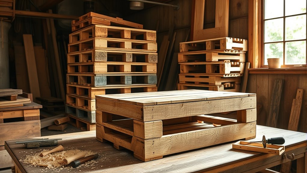 pallet coffee table construction