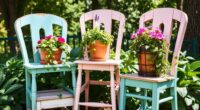 repurposed chair plant holders