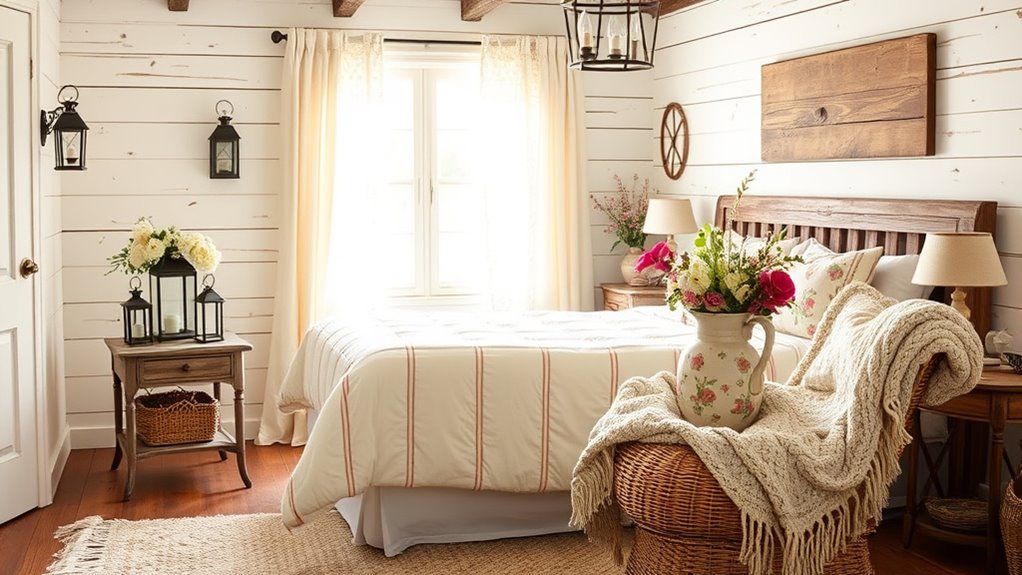 vintage textiles rustic lighting