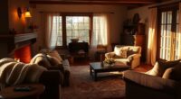 warm lighting enhances farmhouse ambiance