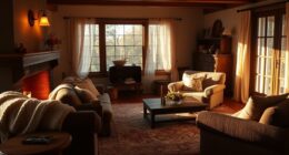 warm lighting enhances farmhouse ambiance