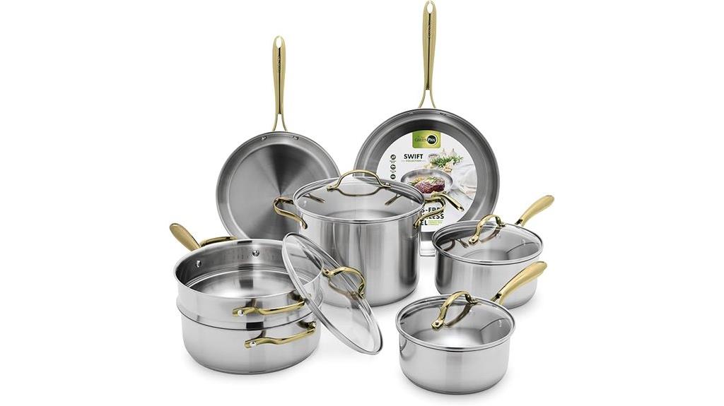 11 piece stainless steel cookware