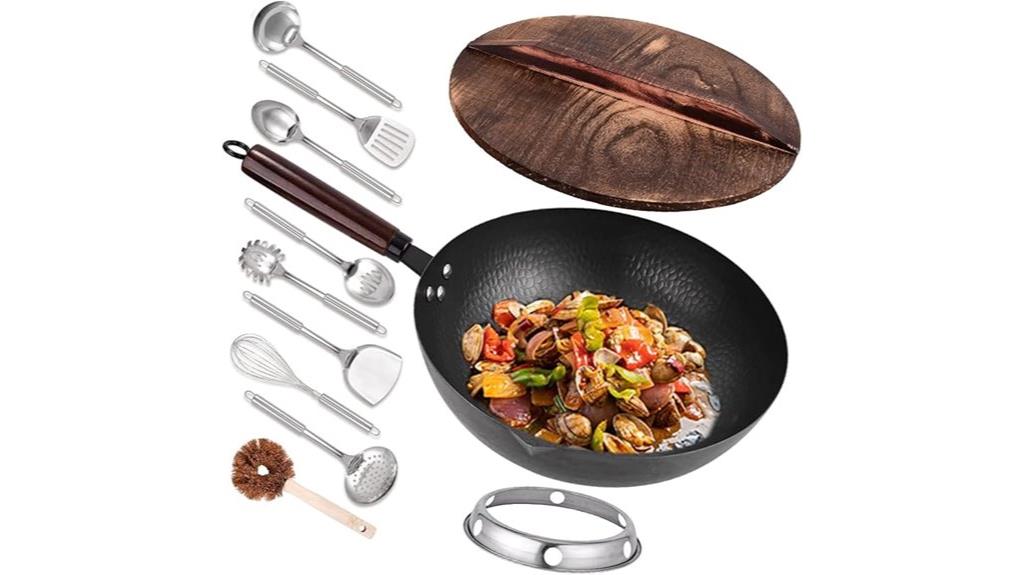 12 8 inch carbon steel wok