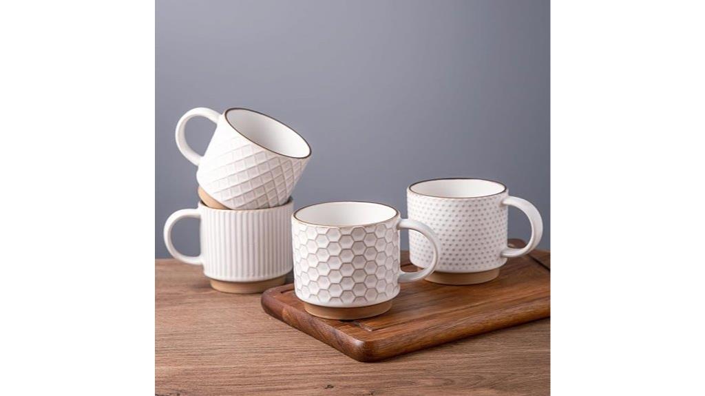 12oz stackable ceramic mugs