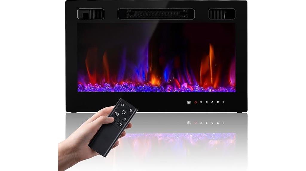 1500w wall mounted electric fireplace