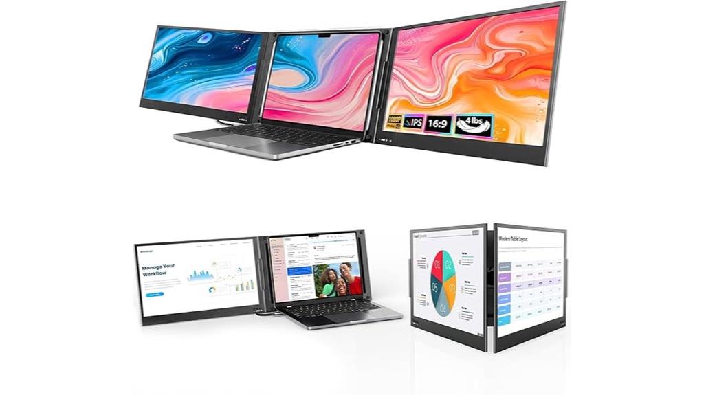 15 6 inch triple portable monitor