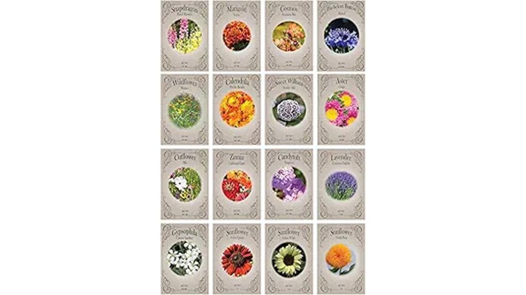 16 heirloom flower seeds