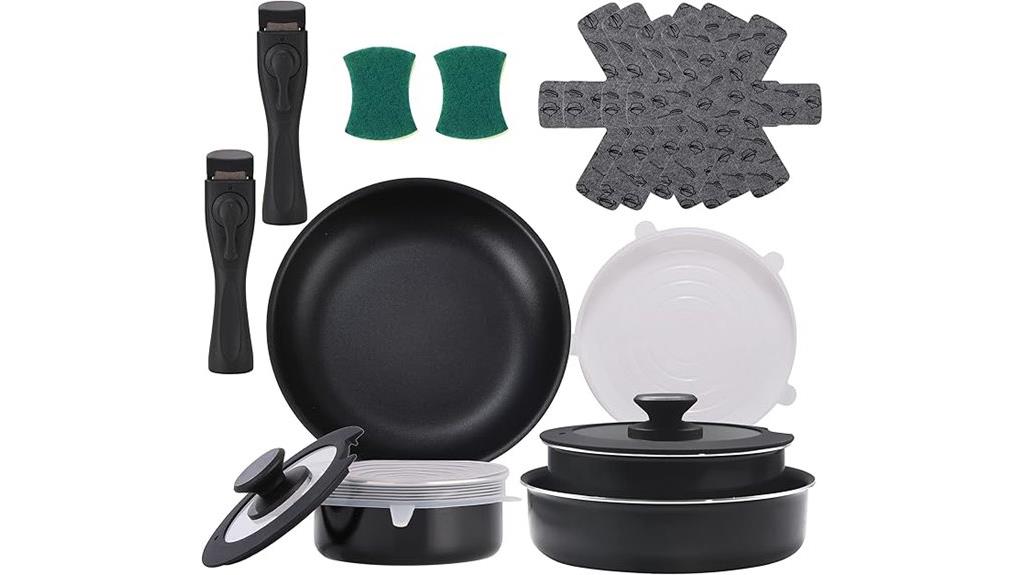 16 piece removable handle cookware