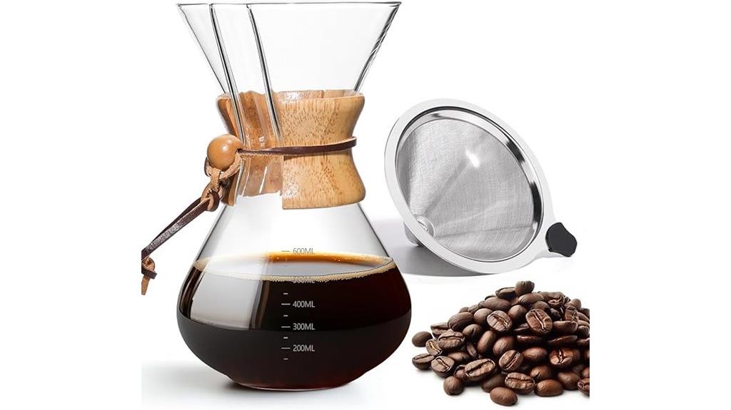 20 ounce stainless steel pour over