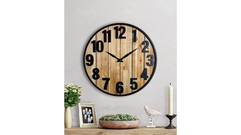 24 inch wooden farmhouse clock