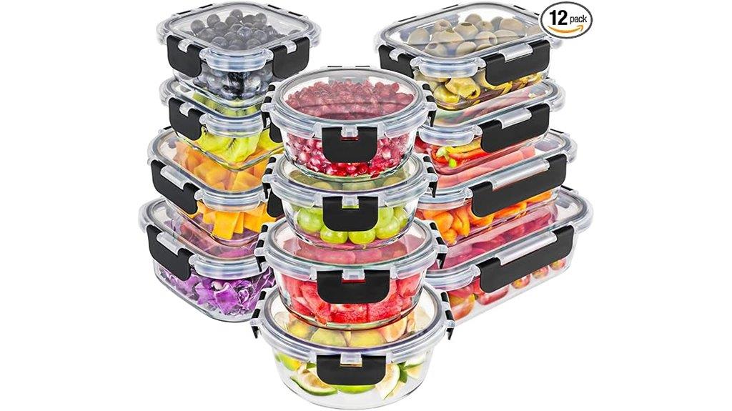 24 piece glass container set