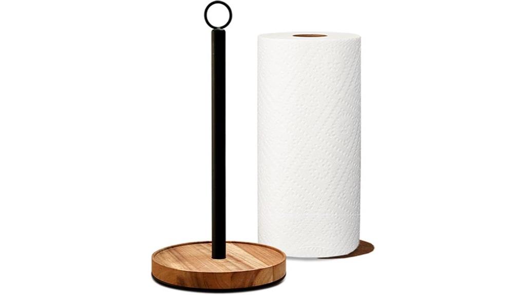 acacia wood paper towel holder