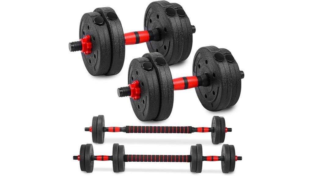 adjustable 22lb dumbbell set