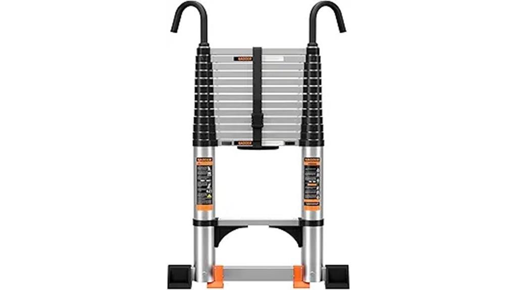 adjustable aluminum ladder with stabilizer