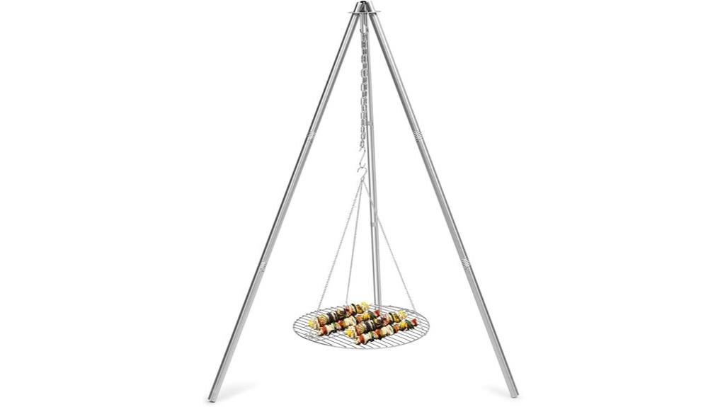 adjustable outdoor cooking tripod