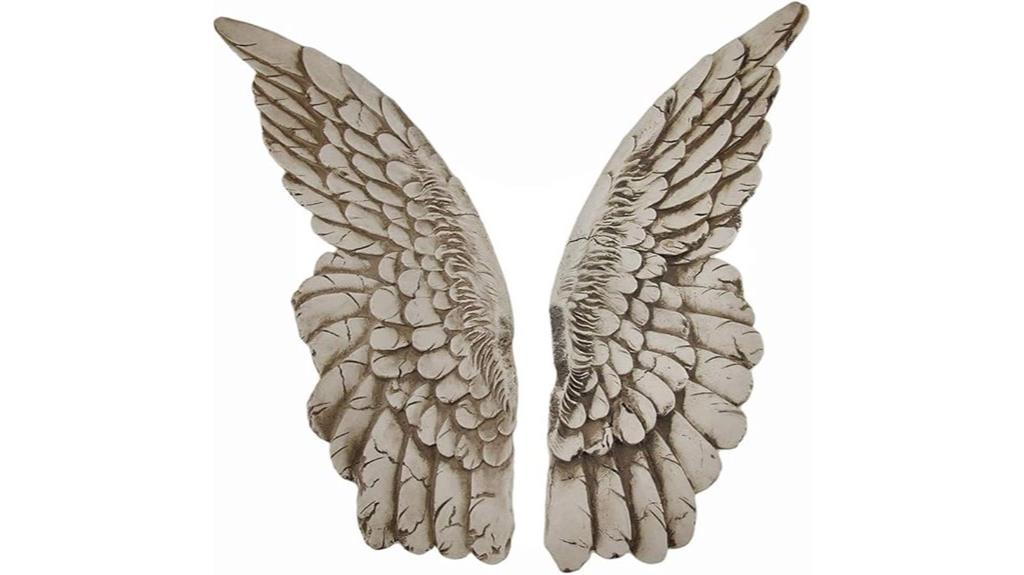 antique white angel wings