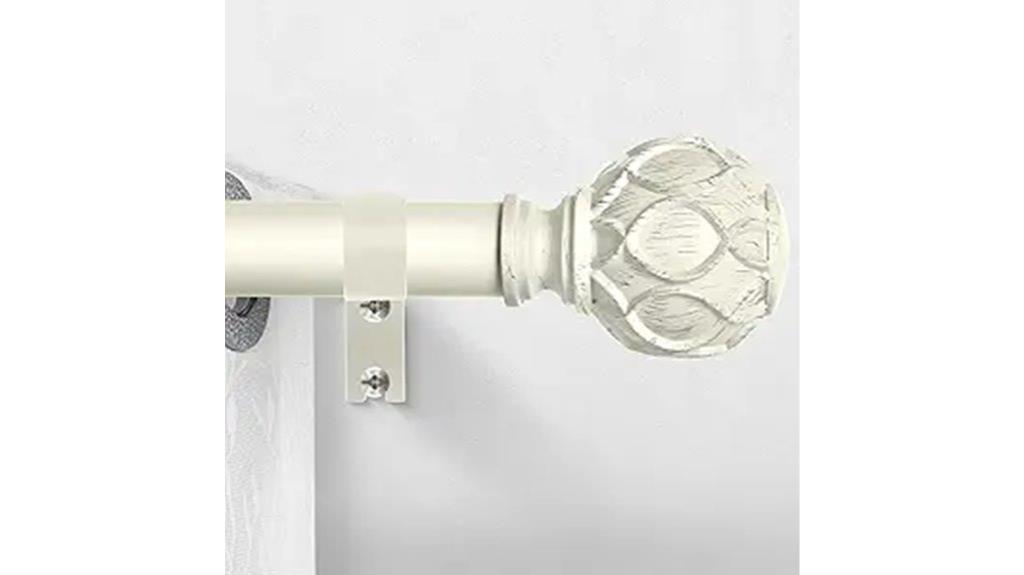 antique white window rods