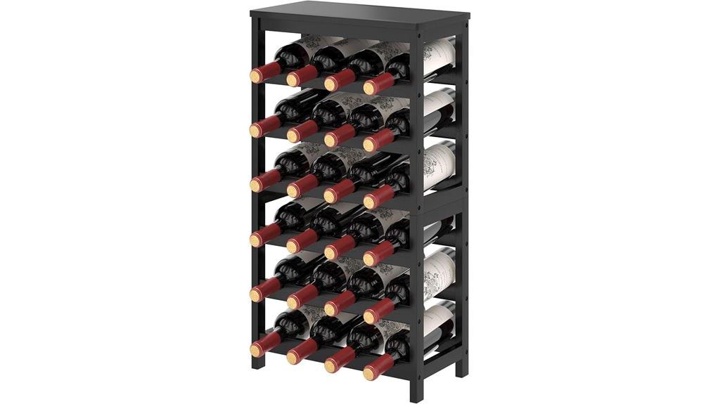 bamboo 6 tier wine storage