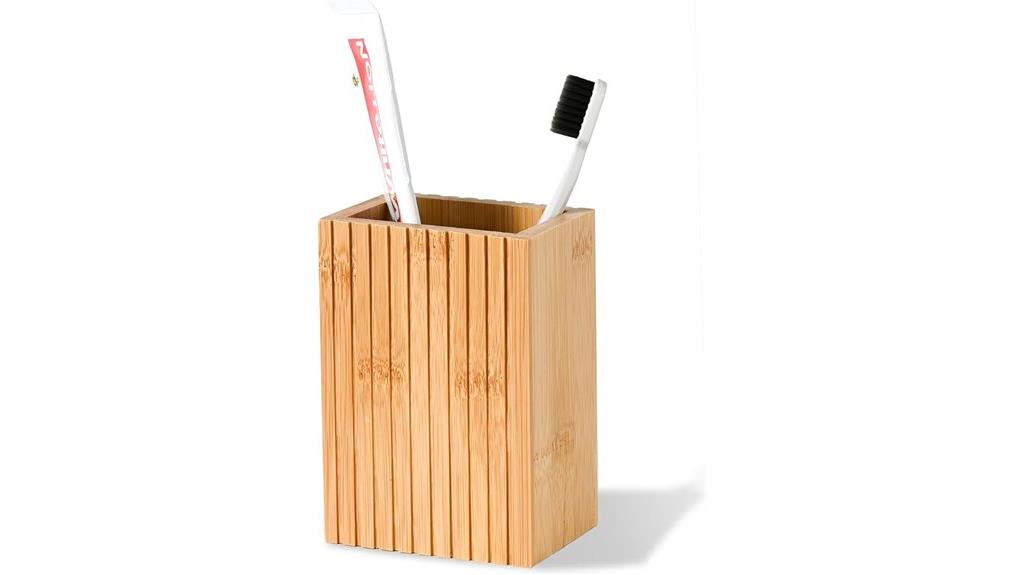 bamboo toothbrush and organizer