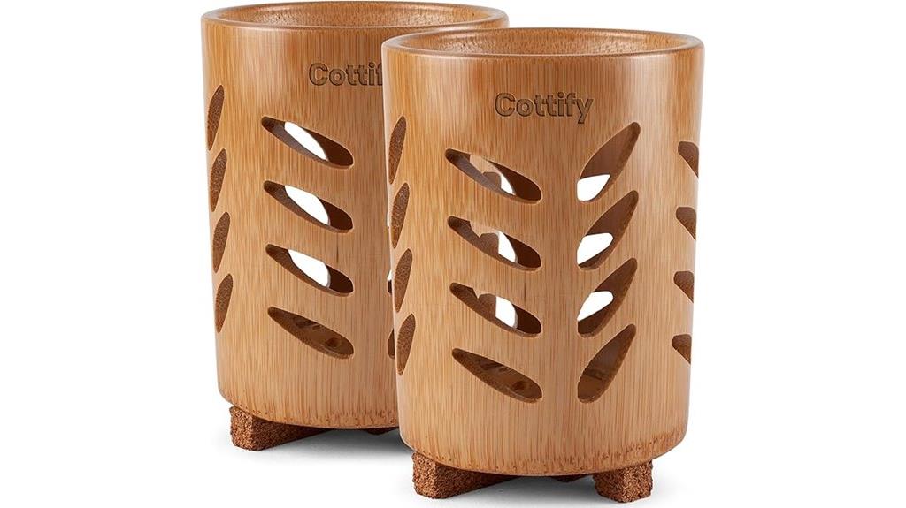 bamboo toothbrush holder set