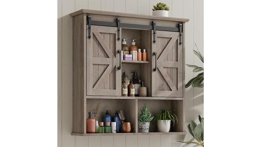 bathroom cabinet with sliding doors