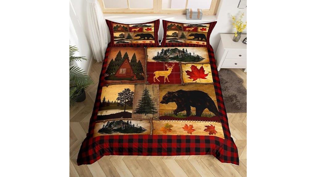 bear plaid king duvet