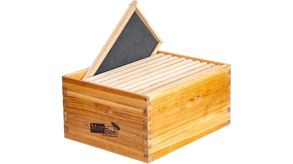 beehive with wooden frames