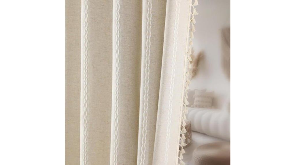 beige linen blend curtains