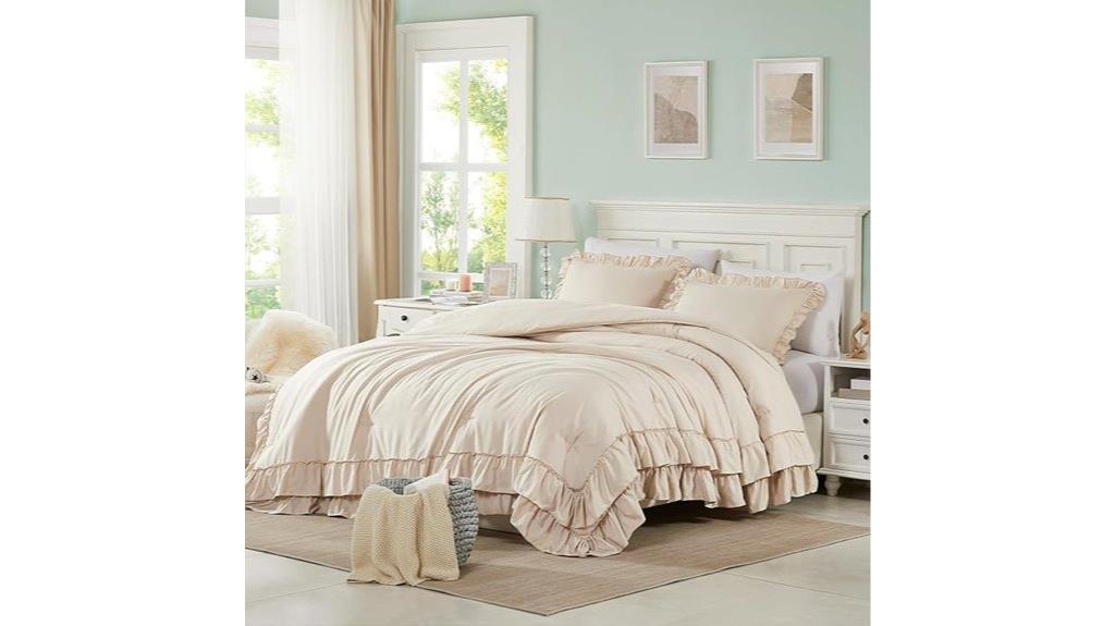 beige queen comforter set